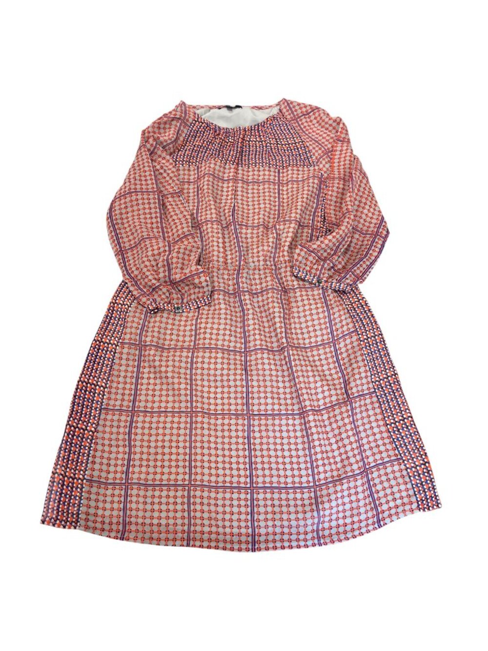 Madewell Retrogrid Silk Mini Dress Women's‎ Size 2 Peasant Lined Professional